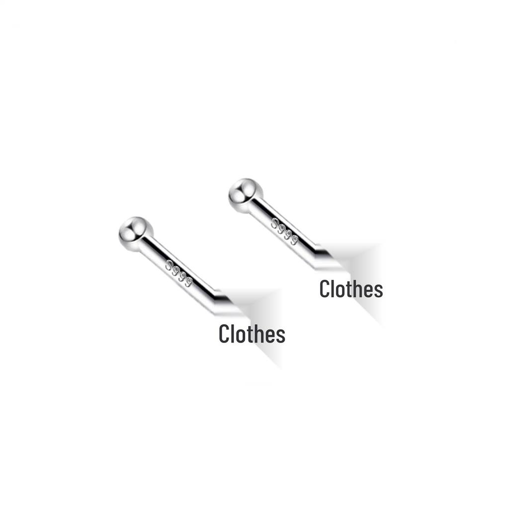 S999 Pure Silver Minimalist Women's Earrings – Small Bean Ear Bone Studs, Anti-Blocking Design for Commuting