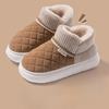 New Women's Thick-soled Anti-slip Cotton Shoes with Fleece Heels for Home Use