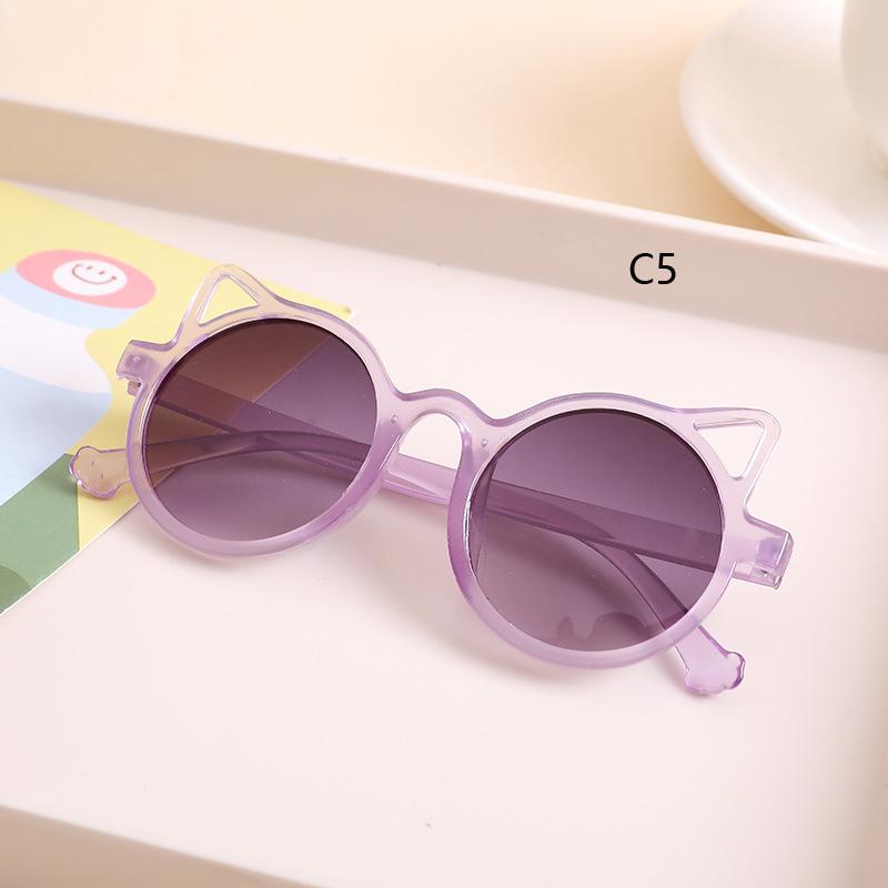 Cute Animal Girl Boy Cartoon Cat Ear Sunglasses Outdoor Sunscreen Children Cute Retro Sunglasses Classic Protective Kids