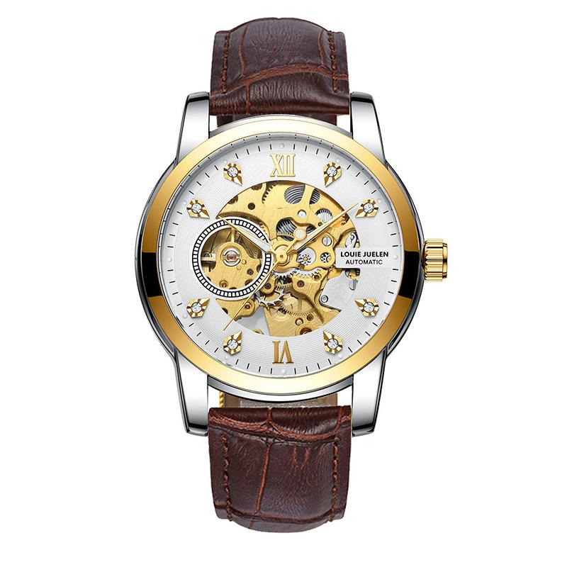 Top Brand Hollow Diamond Watch Waterproof Business Automatic Mechanical Watch Men's Wristwatch