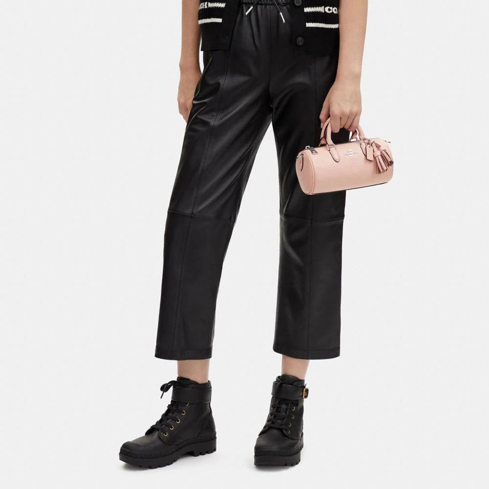 New COACH Lacey Pebbled Leather Boston Bag, Handbag, Shoulder Bag, Crossbody Bag Trumpets Women's Light Pink CJ571-SVLP