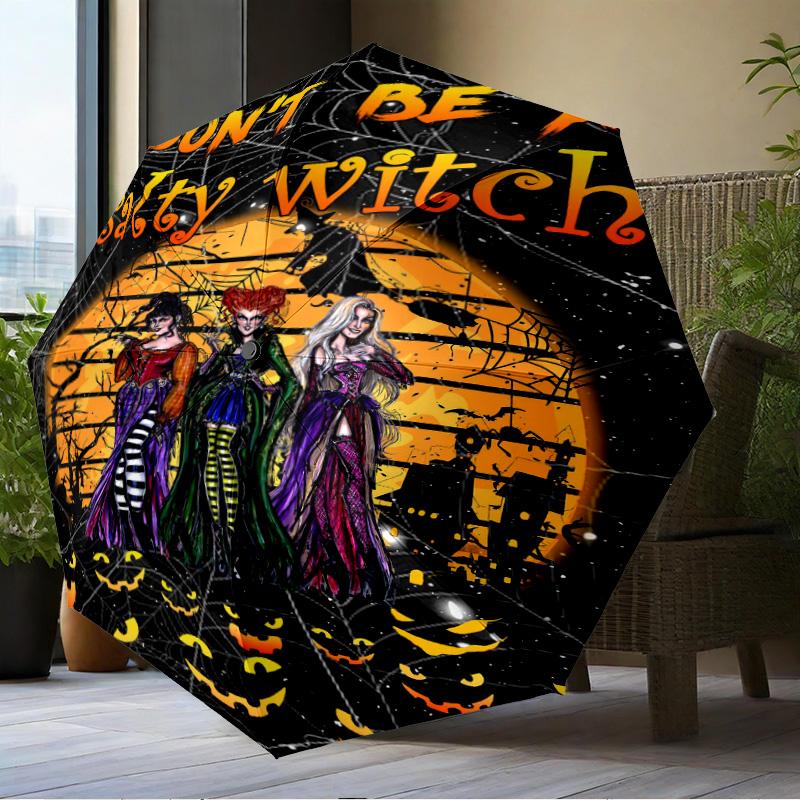 Halloween witch Umbrella Folding umbrella, automatic umbrella 8-Frame for Travel, camping Use Gift for Halloween Christmas