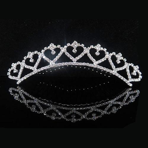 Latest Arrivals Nuptial Wedding Occasion Rhinestone Tiaras Crowns Female Girls Hair Comb Heart Bridal Bridesmaids Tiaras Hair Accessories