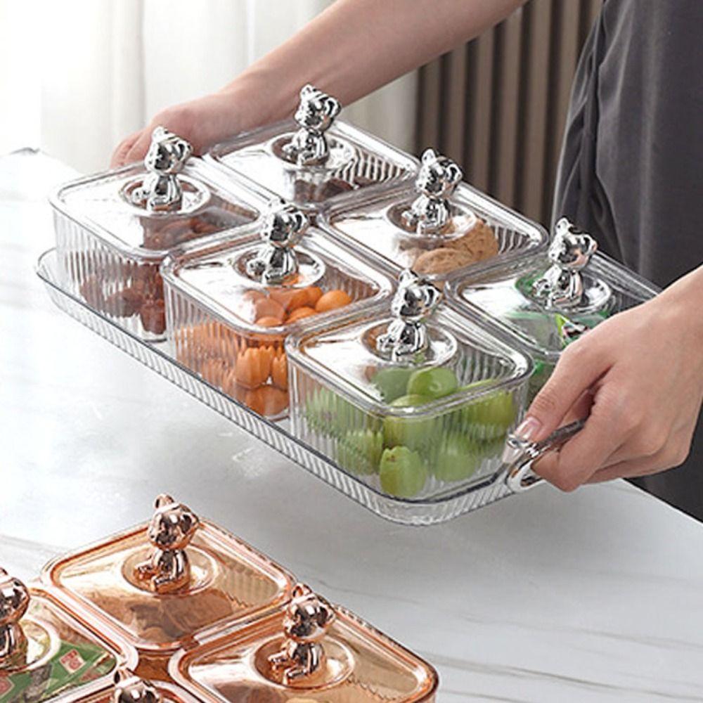 Durchsichtige Aufbewahrungsbox für getrocknete Früchte Kunststoff Serviertablett Snack-Aufbewahrungsbehälter Zuhause
