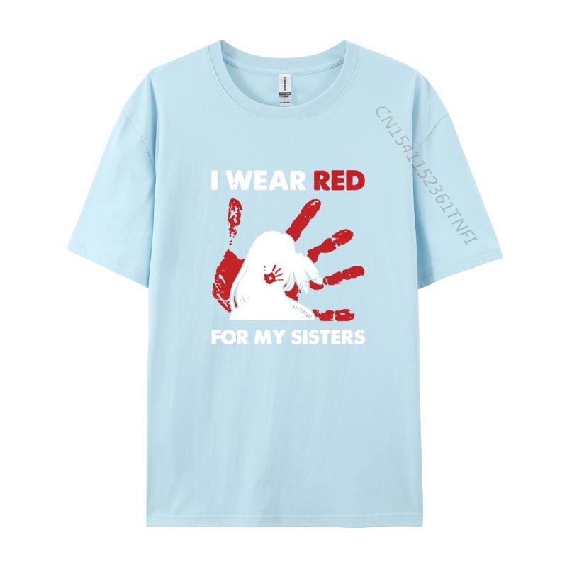 Native America Indigenous I Wear Red Tshirts Funny Gift TShirt Tops T Shirt Slim Fit Cool Cotton Mens Tshirts