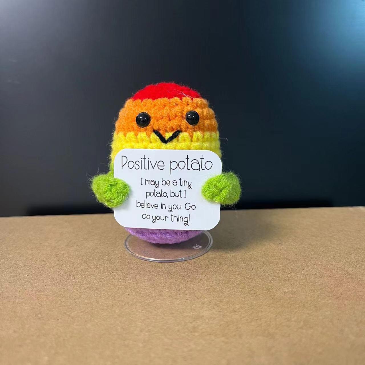 

Vibrant New Multi-Colored Positive Energy Potatoes Doll With Card Home Room Decor Cute Handmade Knitted Potato Toy Dolls Christmas Gifts No Base