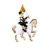 Exquisite Enamel Horse Brooch Clothing Coat Accessories for Coat and Scarf Gift Blazers Or Shawls Accessory