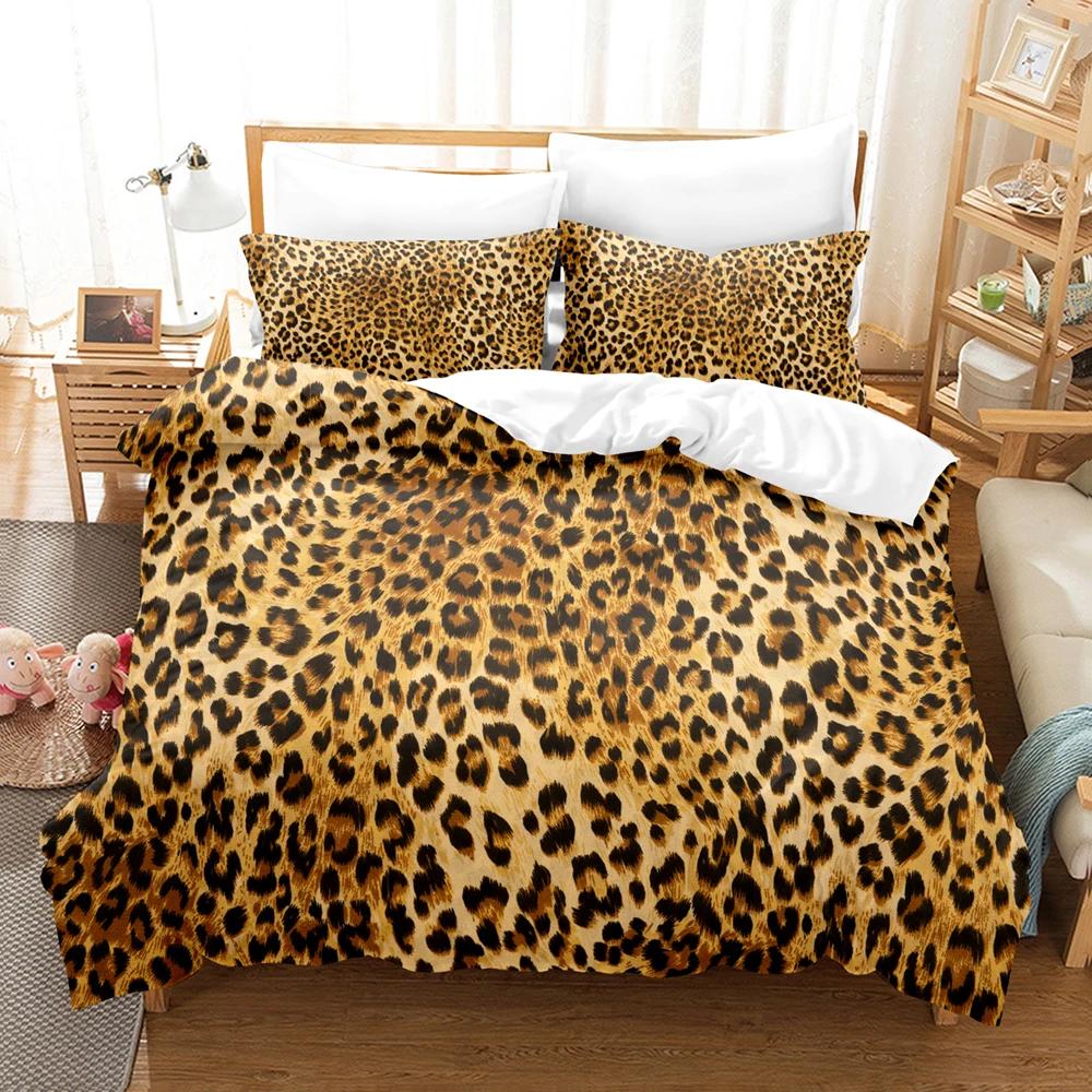 Bed Linens Quilt Cover Cow/Zebra Stripes Comforter Bedding Sets Leopard Print Duvet Set Housse De Couette Twin Size High-quality