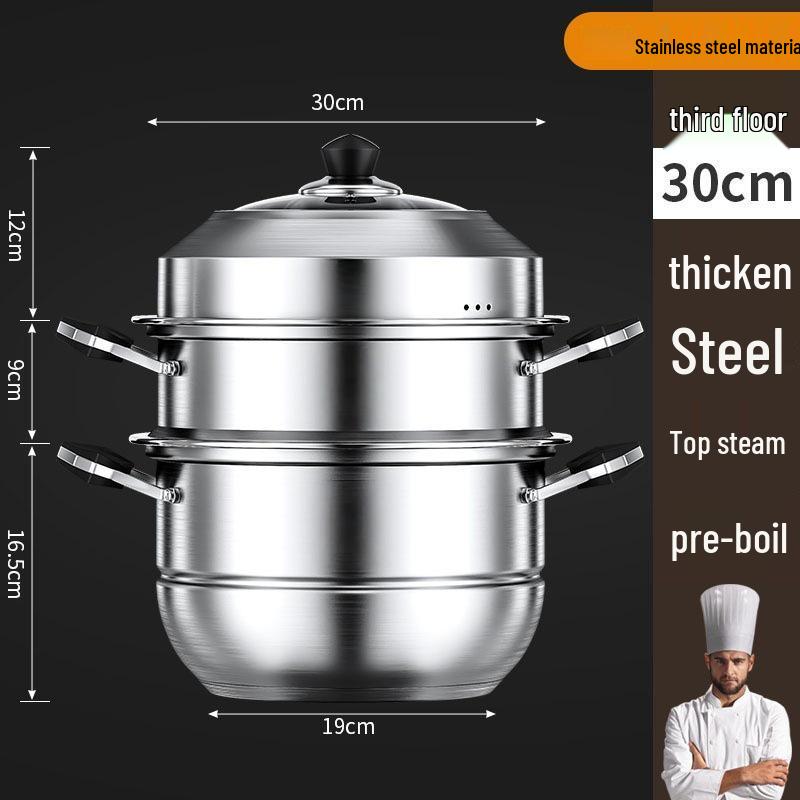Customizable 304/316 Stainless Steel Multi-functional Food-Grade Thickened Steamer Basket and Pot