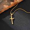 Religious Cross Jesus Pendant Necklace for Men Women, Non-Fading Stainless Steel Chains Choker, Prayer Faith Jewelry Unisex
