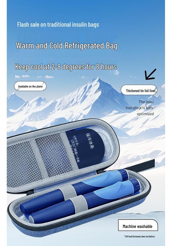 Portable Insulin Cooler Bag with Ice Packs and Cold Compress