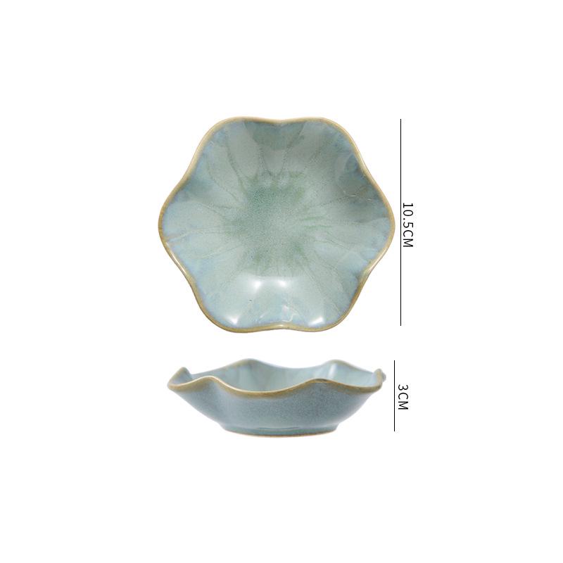 Starry Sky Blue Japanese Ceramic Floral Dipping Dish