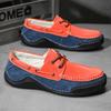 2025 Men's Shoes Spring Casual Retro Leather Shoes Men's Versatile Low-top Casual Shoes Men's Large-size Shoes Color Matching