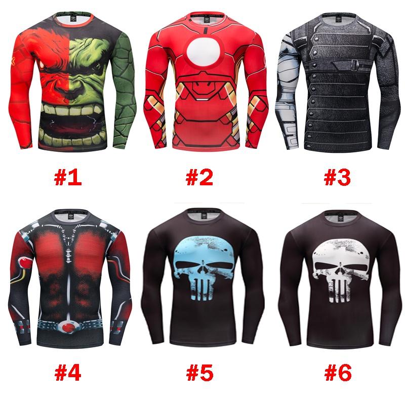 Stylish And Comfortable Men T-shirt Long Sleeve Super Hero Compression Sport 3d Fitness Cycling Shirt