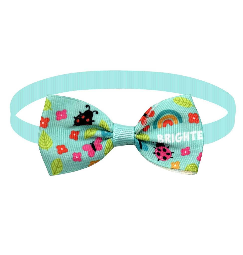 50/100Pcs Spring Flower Dog Bow Ties Green Yellow Pets Grooming Bows Cute Flower Dog Bowties Daily Decotation Bow Ties Bowknots