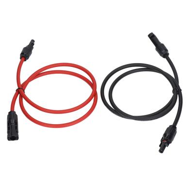 2 Pièces Câble d'Extension Panneau Solaire 10AWG 6mm2 Câble d'Extension Solaire Tension Nominale 1000V DC Rouge Noir