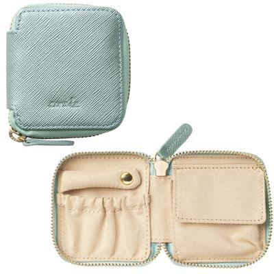 Corale Mini Accessory Portable Leather Accessory Pouch for Simple Travel Pouch Mint [Corale] Case, Women, (Pearl Green/I)