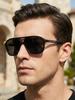 Men's Plastic Full-frame Aviator Glasses with an Elegant Vintage Fashion Style, Suitable for Daily Commuting and Outdoor Vacatio