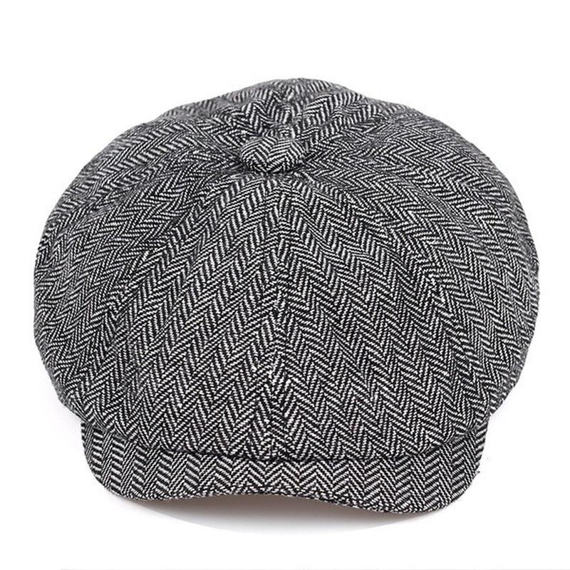 Men's Flat Top Ivy Gatsby Driving Cap Autumn Winter Fashion Newsboy Octagonal Hats