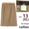 Leilian 90s Vintage High-end Pencil Skirt Women XL Brown Big Size Japan