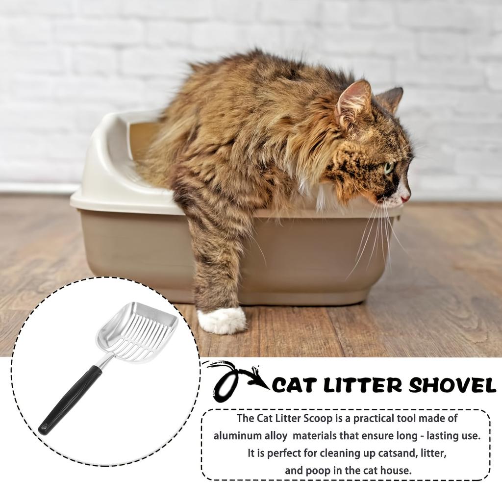 Cat Litter Shovel, Long-handled Cat Shovel, Aluminum Alloy Screen Metal Shovel,feces Screen,net Shovel,metal Cat Litter Shovel,cat Litter Basin Shovel