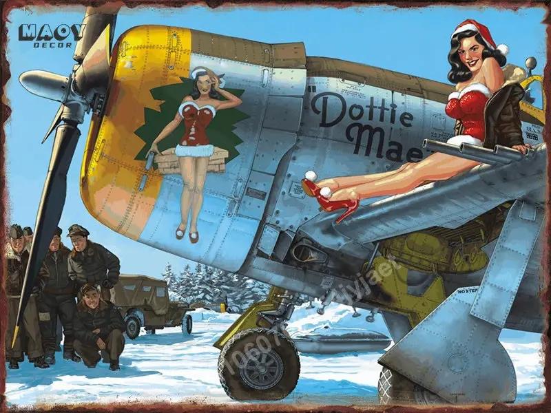 Vintage Retro Airplane Car Metal Tin Sign Plates Wall Decor Posters for Living Room House Art Paintings Pictures Murals