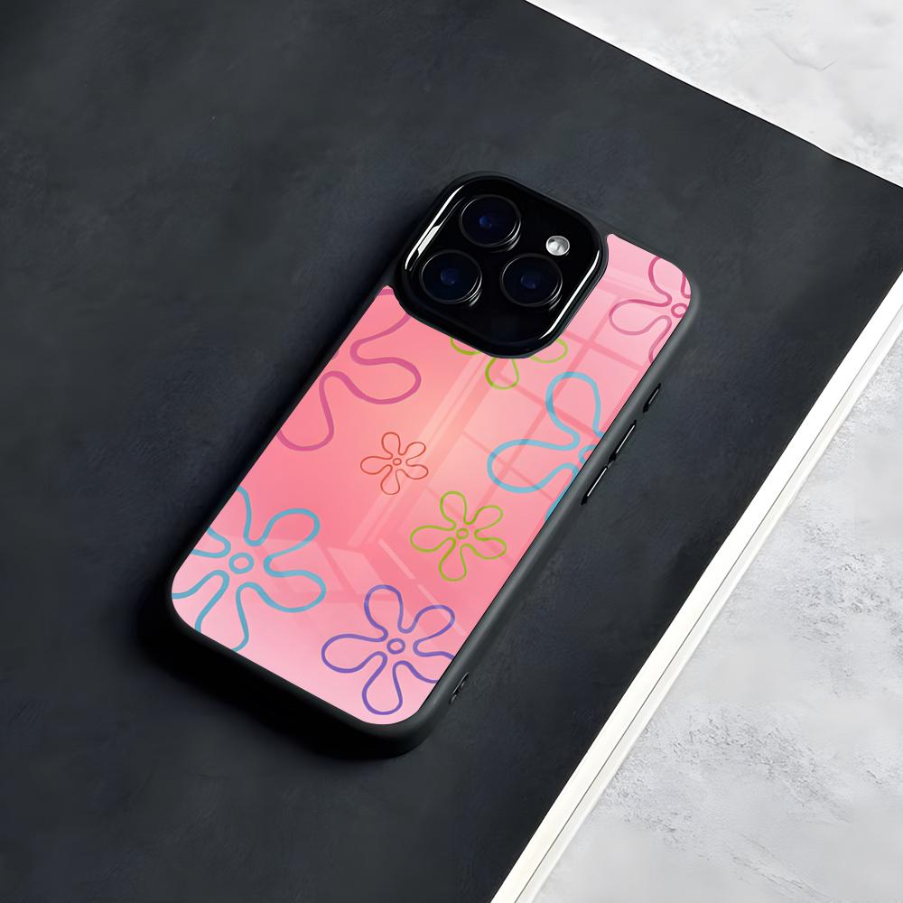 Kind SpongeBob Square Phone Case For IPhone 17 Pro Max 16 15 14 13 11 Pro Max Plus Glass Phone Case