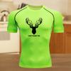 Graphic Compression Running Shirts Men Gym Workout Running T-shirt Summer Athletic Quick Dry Tees Tops Short Sleeve Rash Guard