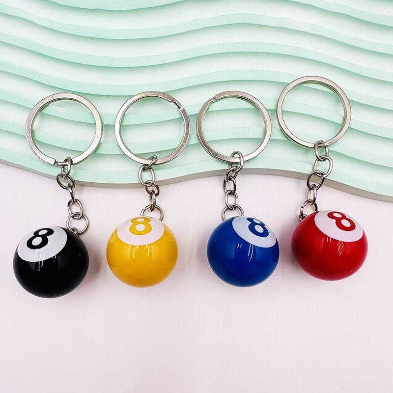 Creative Billiard Pool Keychain Table Ball Key Ring Lucky Black No.8 Key Chain 25Mm Resin Ball Jewelry Gift