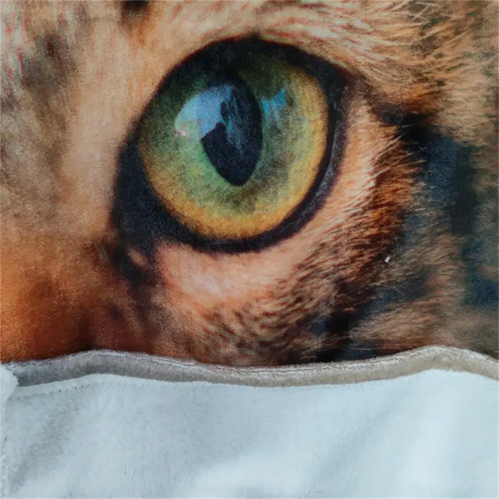 1 Stück Tabby-Katzen-Print Flanelldecke, Weiche Warme Überwurfdecke Nickerchen-Decke für Couch Sofa Büro Bett Camping Reisen