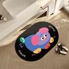 Bathroom Floor Mat Quick Drying and Absorbing Water Household Oval Bathroom Entrance Mat Anti Slip Cartoon Dopamine Foot Mat