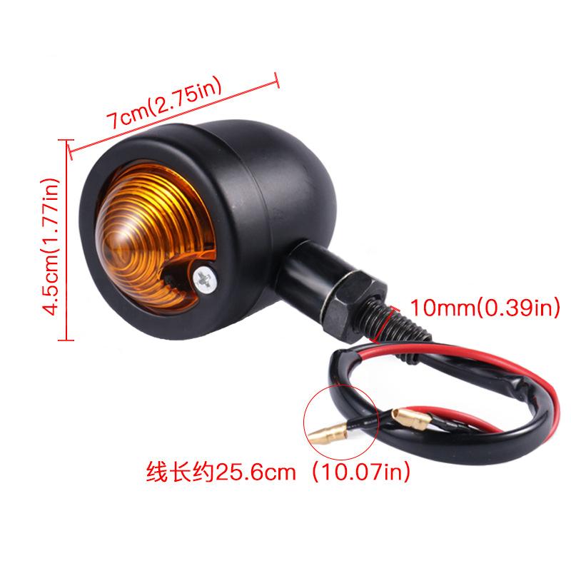 2ks Motocyklová směrová světla Indikátorové světlo Retro Bullet Blikače LED 12V Lampa Chromová Černá Brzdová Běžící světla Příslušenství
