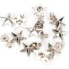50 Sets Leather Rivets Screw Kit, 14mm Star Shape Rivet Studs Zinc Alloy Rivet for Shoes Bags Clothing Decoration(Silver)