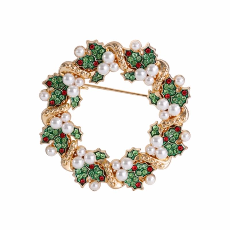 

Роскошный цветочный венок Рождественская серия Броши Женские аксессуары для рубашки и пальто Подарки