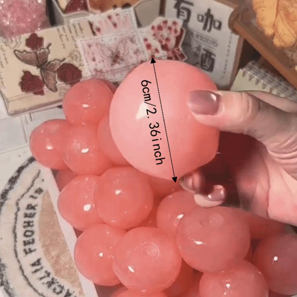 Shapeable Jelly Mochi Squeeze Translucent Pink Sensory Fidget Ball Peach Slushy Squishy  Studen