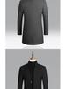 Men's Mid-Length Woolen Overcoat with Cotton Padding