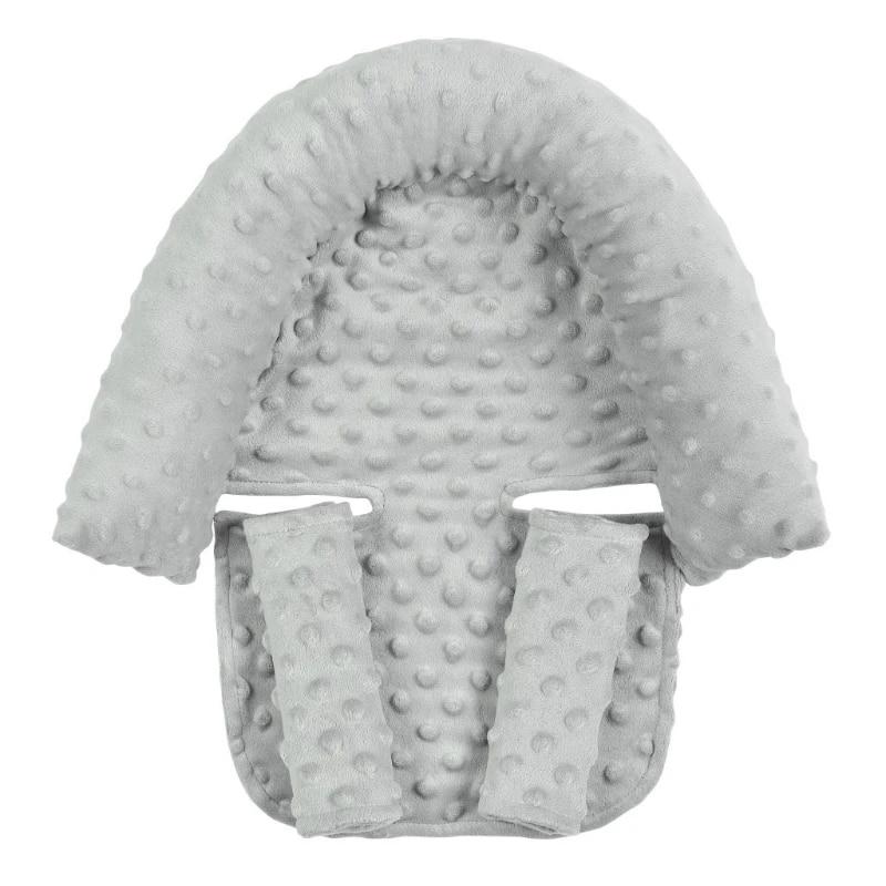 Baby Car Safety Head Support Pillow with Matching Seat Belt Strap Covers Baby Carseat
