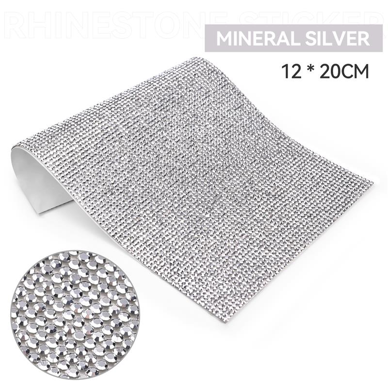 Self Adhesive Rhinestone Sticker Tape DIY Decoration 12x20cm Diamond Sticker For Arts Crafts DIY Car Phone Clothes Decoration