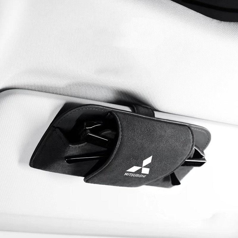 Auto Zonnebrilhouder Multifunctionele Brillen Kaarthouder Zonnebrillenbakje voor Mitsubishi L200 ASX Pajero Outlander Ralliart Eclipse EVO