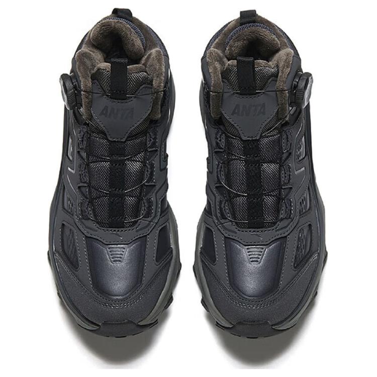 Anta Comfortable Versatile Non-Slip Warm High-Top Casual Shoes Women Sneakers Black Gray 122518965-1