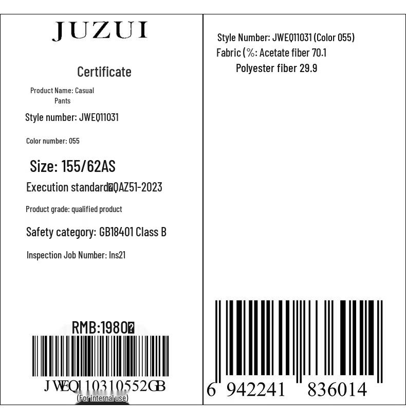 JUZUI Women's 2024 Autumn Straight-Leg Wide-Leg Commuter Pants