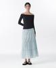 Woman Women'S Cotton Tiered Long Skirt [Pale Blue]
