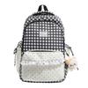 Schoolbag Milk Fufu Plaid Corrugated Lace Girl Heart Travel Small Backpack Japanese Sweet Wind Student Party Backpack