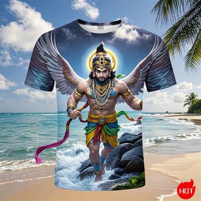 Harajuku 3D Printing Hindu Mythological Figure Hanuman T Shirt For Men Children Fashion Funny Short Sleeves Cool Streetwear Tops