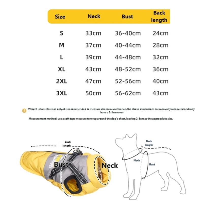 Cold Weather Protections Dog Coat for Large Dog Windproof Comfortable Winter Warm Jackets for Breeds Outdoor Activity