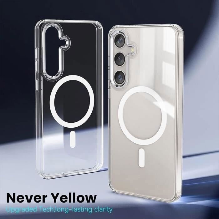 Coque protection - BOOLING - pour Samsung Galaxy S24 FE - Transparent - Cercle Magnétique - 2 Verres Trempés