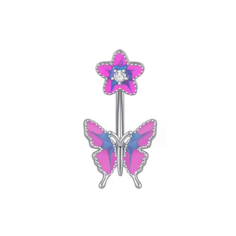 Colorful Butterfly Heart Belly Button Rings For Women Girls Sexy Navel Ring Drop Dangle Body Jewelry Beach Belly Navel Rings