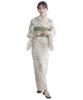 Yukata Change Set Heiko AB Size Fits Golden [KYOETSU] Set, Weave, Unbleached, Two-part Type, 4-piece (yukata, Obi, Underwear, Geta), Women's (one All,