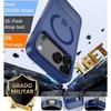 Coque pour iPhone 18 Pro Max, Protection Hybride avec Support et Anneau Magnétique - Bleu Foncé