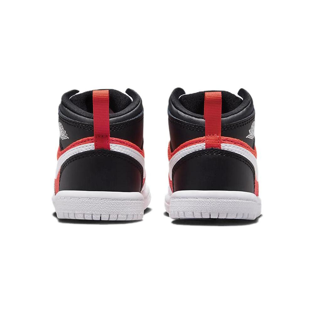New Jordan Air Jordan 1 Mid SE TD Slip-Resistant Anti-Kick High-Top Baby & Toddler Shoes White Black Red Infant And Toddler FB4419-016